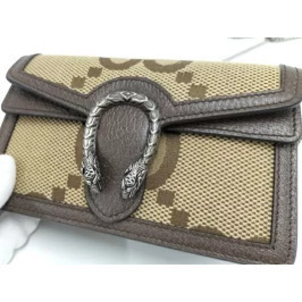GUCCI Chain Shoulder Bag Jumbo GG Canvas Beige Brown - Picture 5 of 9